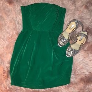 Strapless green dress
